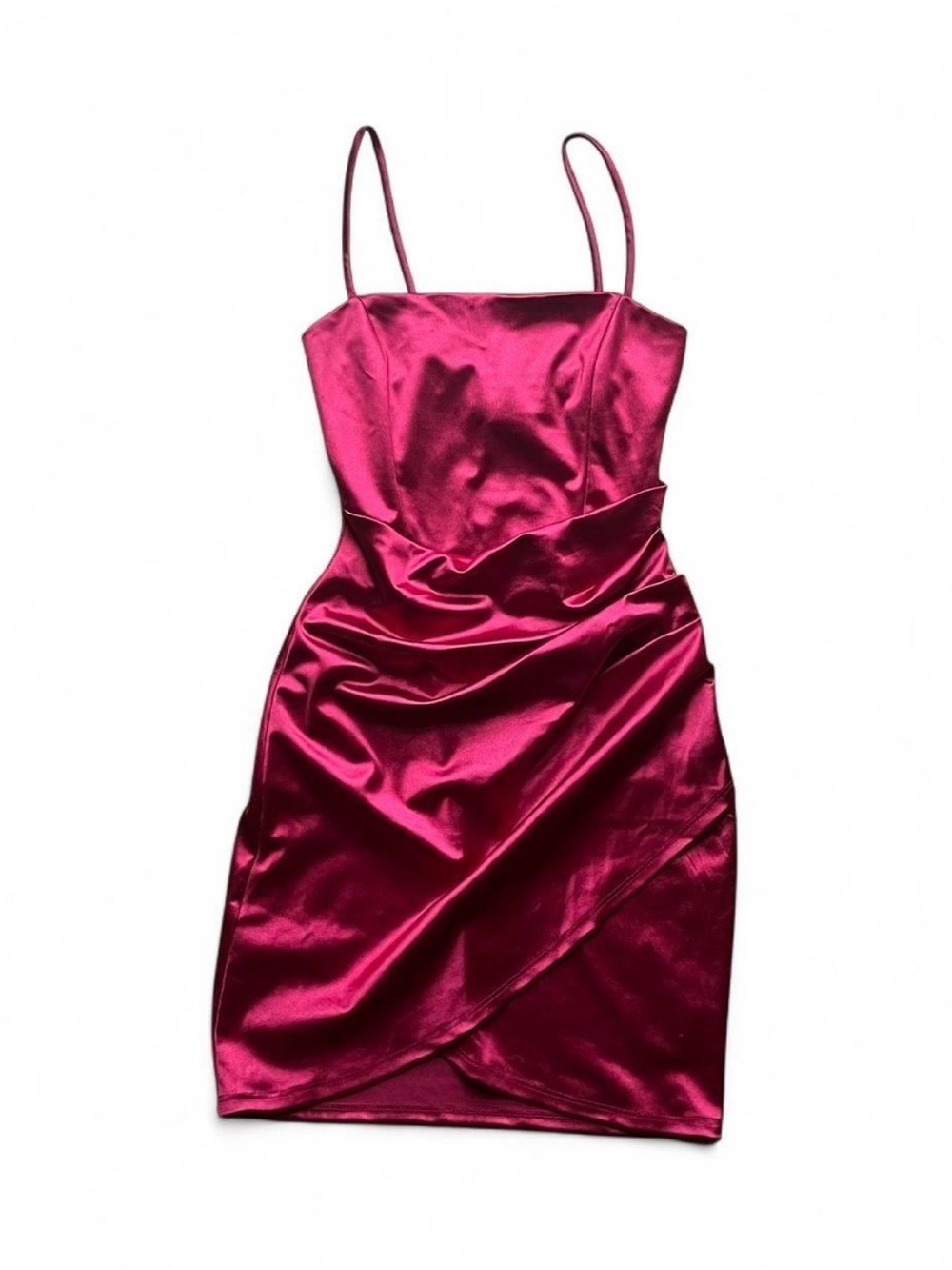 Windsor Red Satin Spaghetti-Strap Mini Dress